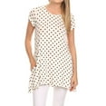 thumbnail image 1 of Women's Casual Polka Dot Short Sleeve Round Neck Tunic Tops with Side Pockets, 1 of 6