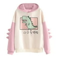 thumbnail image 1 of Women's Casual Print Long Sleeve Fashion Hoodie Splice Dinosaur Sweatshirt Tops, 1 of 3