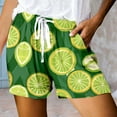 thumbnail image 1 of Women's Casual Print Pocket Loose Lace Up High Waisted Sports Shorts Elastic Waist Shorts for Women Christmas Pajamas for Women Shorts Women Shorts Dressy Long Short Dresses for Women Party Night, 1 of 3