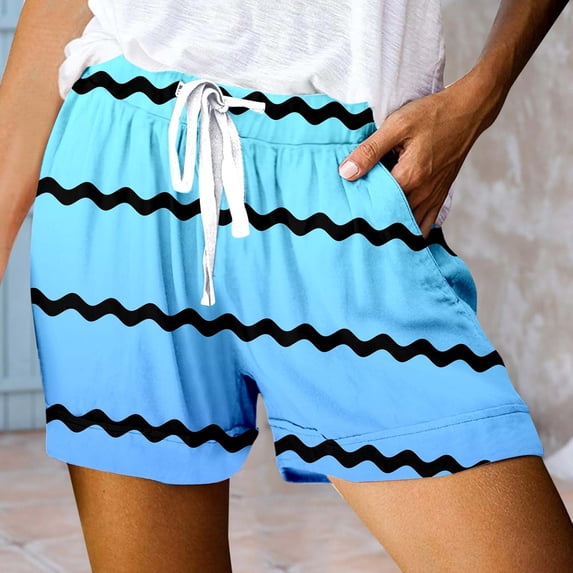 Women's Casual Print Pocket Loose Lace Up High Waisted Sports Shorts Maternity Jean Shorts for Women Underwear Shorts for Women Womens Guard Short Sleeve Cute Jean Shorts for Women Women Shorts
