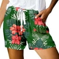 thumbnail image 1 of Women's Casual Print Pocket Loose Lace Up High Waisted Sports Shorts, 1 of 4