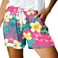 thumbnail image 1 of Women's Casual Print Pocket Loose Lace Up High Waisted Sports Shorts, 1 of 4