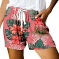 thumbnail image 1 of Women's Casual Print Pocket Loose Lace Up High Waisted Sports Shorts, 1 of 4