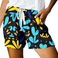 thumbnail image 1 of Women's Casual Print Pocket Loose Lace Up High Waisted Sports Shorts, 1 of 2
