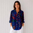 thumbnail image 1 of Women’s Casual Printed Button Down Long Sleeve Blouse Shirt, 1 of 5
