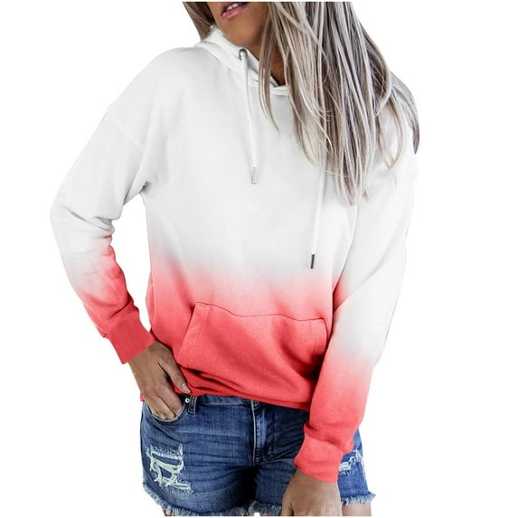 Women's Casual Printed Hoodies Long Sleeve Sweatshirt with Hood Front Pocket Workout Sweatshirt Pullover Shirt Women