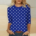 thumbnail image 1 of Women's Casual Printed Polyester T-Shirt with 3/4 Sleeve for Everyday Wear, 1 of 5
