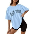 thumbnail image 1 of Women's Casual Printed Round Neck Short Sleeve Loose T-Shirt, 1 of 3