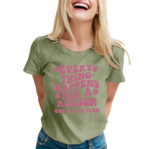 Women's Casual Printed Round Neck Short Sleeve T Shirt Top Long Shirt Women Summer Women Shirts Blank Women Extra Long Sleeve Shirt for Women Casual Summer Phrasing Shirt Loose Tees for Women Short