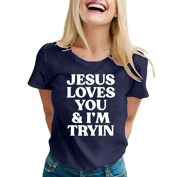 Women's Casual Printed Round Neck Short Sleeve T Shirt Top Loose Fit Athletic Tops for Women Womens Solid Color T Shirts Stretch Shirt Pack Shirt Oversized Tee Shirt Athletic Wear Women Snow Long