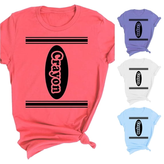 Women's Casual Printed Short Sleeve T-Shirt Crew Neck Relaxed Tee for Summer Daily Wear