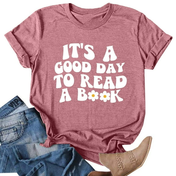 Women's Casual Printed T-Shirt Round Neck Short Sleeve Comfortable Soft Breathable Solid Color Tee for Everyday Wear