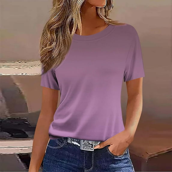 Women's Casual Printed T-Shirt with Round Neck and Short Sleeves for Everyday Wear