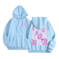 thumbnail image 1 of Women's Casual Pullover Hoodie for Everyday Comfort with Long Sleeve Print Design Round Neck Fashion Hooded Top for Ladies Spring and Autumn Suitable Sky Blue 2XL, 1 of 5