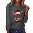thumbnail image 1 of Women's Casual Pullover Sweatshirt Long Sleeve Crew Neck Christmas Graphic Printed T Shirts Loose Soft Festival Top, 1 of 3