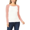 thumbnail image 1 of Women's Casual Ribbed Raglan T-Shirt – Long Sleeve, Round Neck Design, 1 of 5