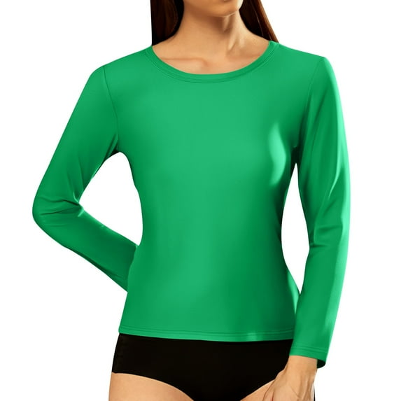 Women's Casual Ribbed Long Sleeve Round Neck T-Shirt - Soft Breathable Fabric - Versatile Matching - S-XXL
