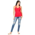 thumbnail image 1 of Women's Casual Ribbed Racerback Solid Stretch Cami Tank Top, 1 of 4