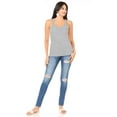 thumbnail image 1 of Women's Casual Ribbed Racerback Solid Stretch Cami Tank Top, 1 of 4