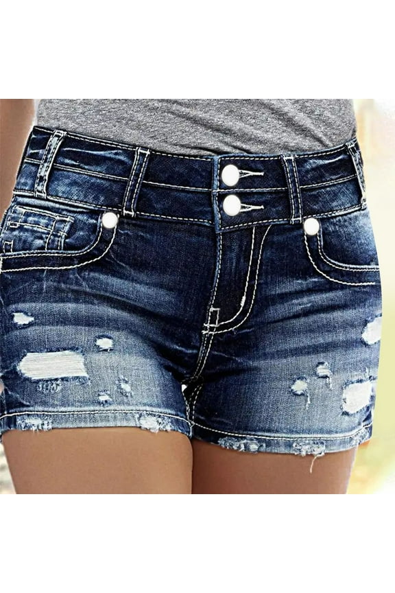 Women's Casual Ripped Denim Shorts High Rise Distressed Rolled Hem Jeans Shorts With Pocket Summer Casual Short Jeans Woman on Pants Ladies Pants Size 14 Designer Pants for Women Jean Pants for Women