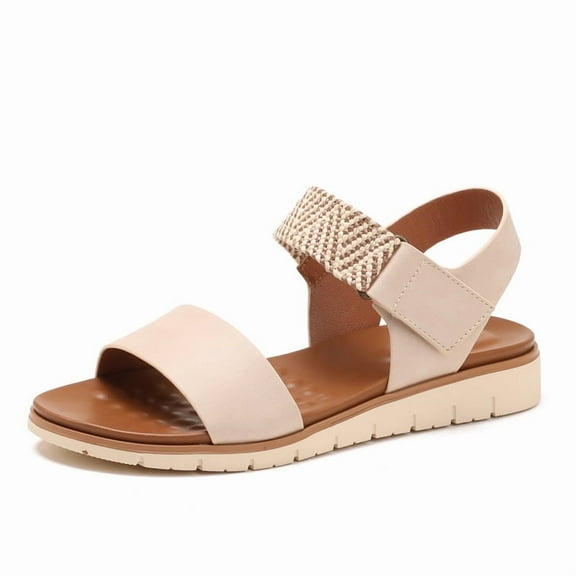 Women's Casual Roman Wedge Sandals - 3cm Platform Open Toe Sandals with Adjustable Ankle Strap
