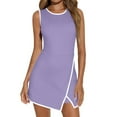 thumbnail image 1 of Women's Casual Rompers Loose Knit Short Overalls Adjustable Strap Jumpsuit Purple, 1 of 9
