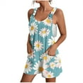thumbnail image 1 of Women's Casual Rompers Stretchy Onesie Summer Sleeveless Shorts Floral Print Jumpsuits Loose with Pockets and Adaptable Strap, 1 of 6