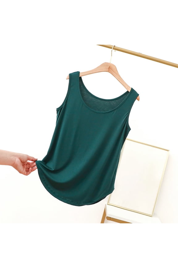 Women's Casual Round Neck Camisole Tank Top for Home and Leisure Wear Comfortable Stretchy Soft Basic Tops for Women plus Size Lace Camisole for Women Extra Long Camisoles for Women Pack