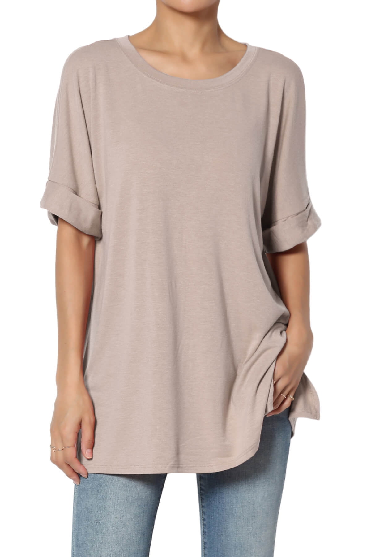 SUMMER Cuffed Round Neck Tee