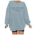 thumbnail image 1 of Women's Casual Round Neck Letter Print Hoodie Athletic Zip up Hoodie Cropped Sweater Set Ladies Sweatshirts with Hoods Hoodie Top Fuzzy Sweatshirt for Women Hoodie Crop Top Comfy Womens Long Sleeve, 1 of 3