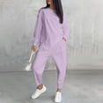 thumbnail image 1 of Women's Casual Round Neck Loose Irregular Long Sleeve Suit Official Pants Suits for Women Wedding Guest Pant Suits for Women Homecoming Pants Outfit Junior Shower Suit Casual Two Piece Pants Set for, 1 of 5