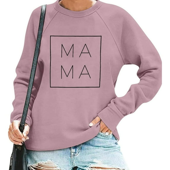 Women's Casual Round Neck Pullover Sweatshirt With Letter Print Comfortable Top For Mom Good Vibe Sweatshirt Women Cute Tunic Top Junior Tops Juniors Oversized Sweatshirts Sweatshirt Ladies