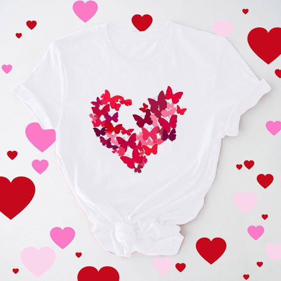 Women's Casual Round Neck Short-sleeved Christmas Tree Printed T-shirt