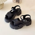 thumbnail image 1 of Women's Casual Round Toe Platform Sandals with Thick Sole and Chunky Heel, 1 of 9