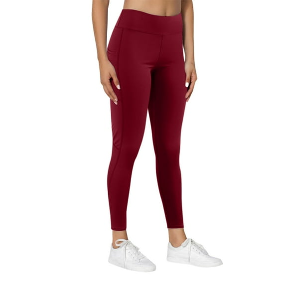 Women's Casual Running Tights Solid Color -lifting Slim-fitting Pocket High-waist Stretch Fitness Pants Yoga Leggings Yoga Pants with Pockets for Women Petite Length Mens Yoga Pants Tight Warm Yoga