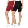 thumbnail image 1 of MOA COLLECTION Women's 2-Pack Yoga Biker Shorts ? Elastic High Waist Design, 1 of 5