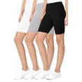 thumbnail image 1 of Women's Casual Seamless Elastic High Waist Running Yoga Biker Shorts Pants (Pack of 3), 1 of 5