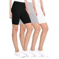 thumbnail image 1 of Women's Casual Seamless High Waist Solid Biker Shorts Pants (Pack of 3), 1 of 5