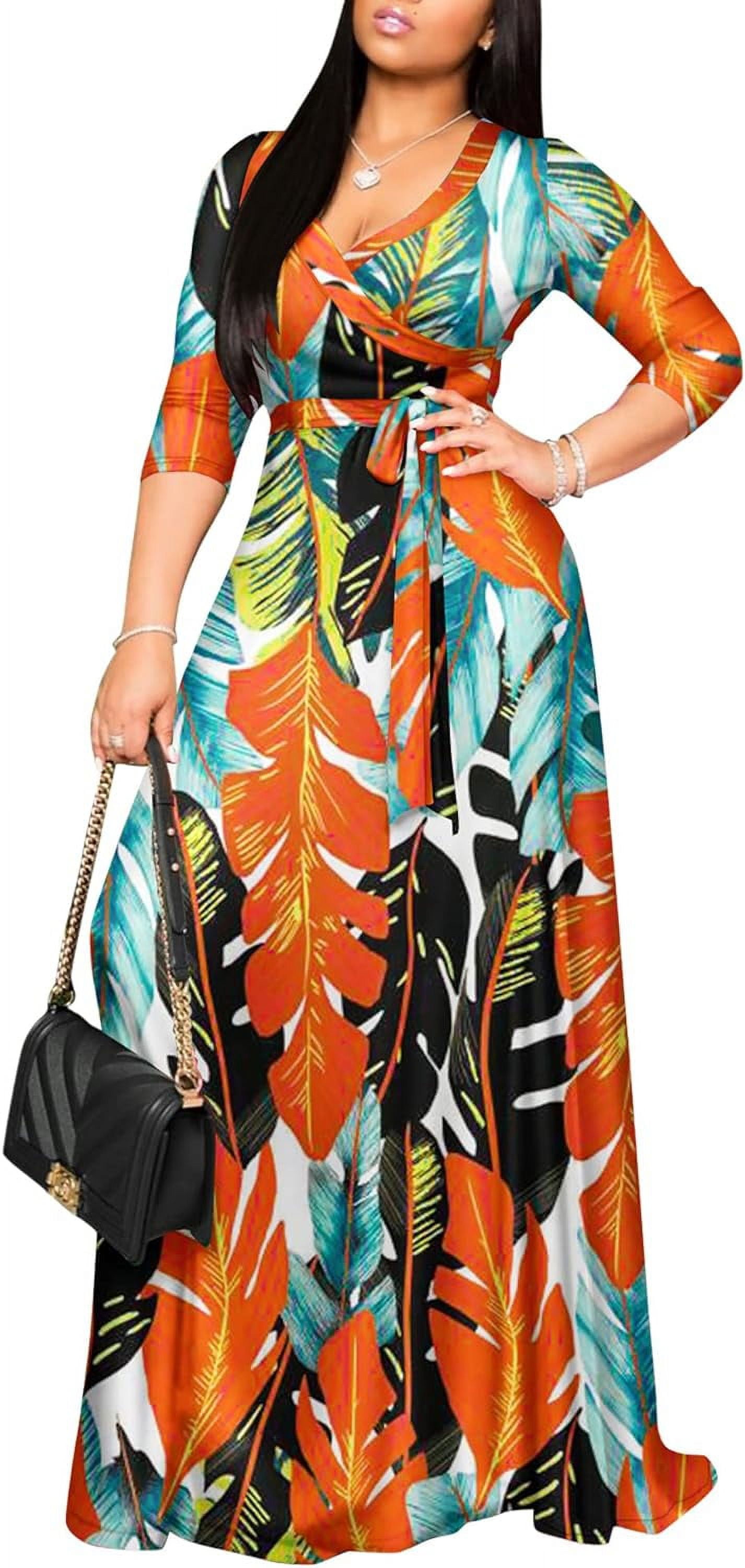 casual women's summer dress R.Vivimos Womens V Neck Floral Print Boho Midi Dress, Aqua Blue, S Get Inspired | Bridesmaid Holiday & Resort The leopard print pattern Cut:42