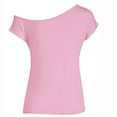 thumbnail image 1 of ZQUUVOU Women's Casual Shirt Off Shoulder Tops Short Sleeve T Shirts Loose Summer Blouse Shirt Pink, 1 of 5