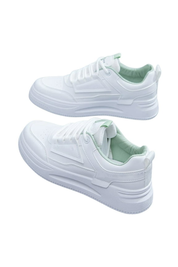 Women's Casual Shoes Breathable Lightweight Low Top Lace Up Sneakers for Daily Leisure Travel and Beach Outfits Fashion Design(Color:Green,Size:8)