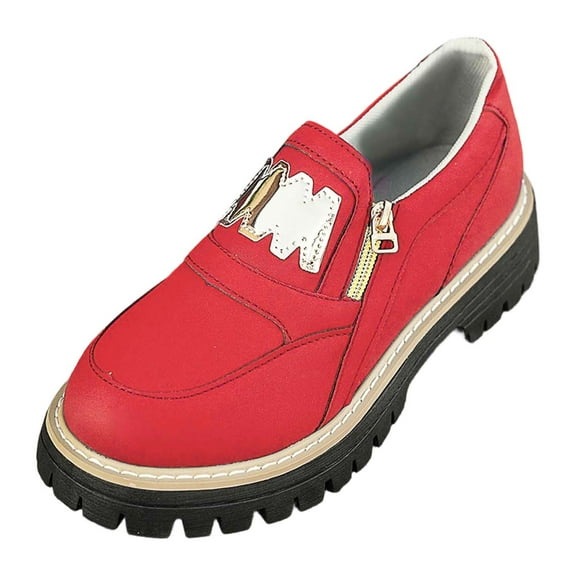 Women's Casual Shoes Leather On Walking Shoes Soft Sole Comfortable Platform Heel Casual Loafers for Everyday and Use