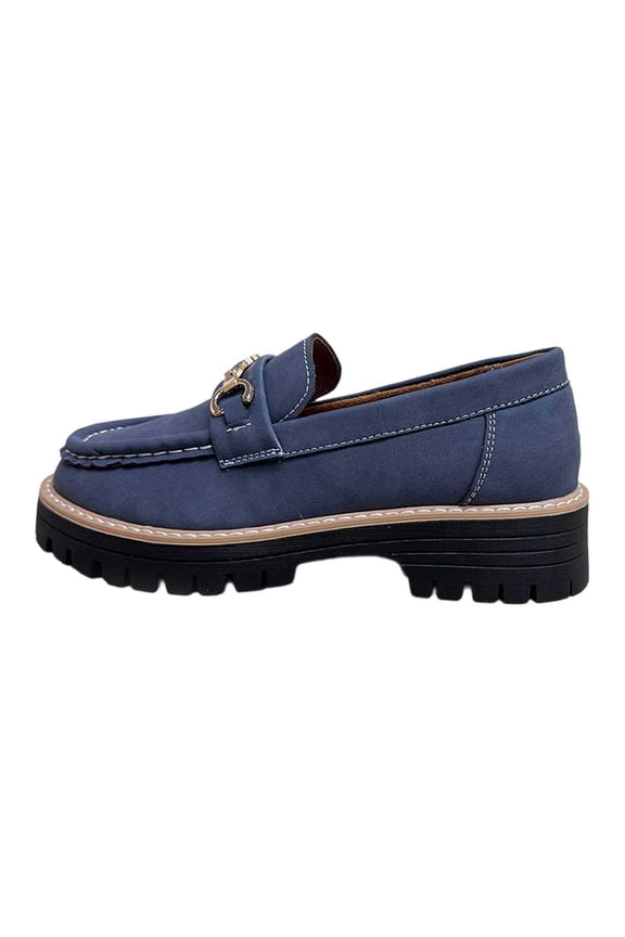 Women's Casual Shoes Stylish Casual Loafers with Heel and Platform - Versatile Footwear for Everyday Wear