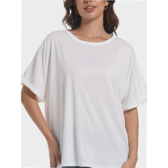 Women's Casual Short Sleeve T-Shirt, Crew Neck Basic Tee, Soft Comfortable Everyday Top