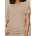 thumbnail image 1 of Women's Casual Short Sleeve Dolman Top Boat Neck T Shirts, 1 of 4