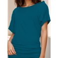 thumbnail image 1 of Women's Casual Short Sleeve Dolman Top Boat Neck T Shirts, 1 of 4