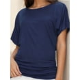 thumbnail image 1 of Women's Casual Short Sleeve Dolman Top Boat Neck T Shirts, 1 of 4