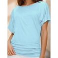 thumbnail image 1 of Women's Casual Short Sleeve Dolman Top Boat Neck T Shirts, 1 of 4