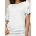 thumbnail image 1 of Women's Casual Short Sleeve Dolman Top Boat Neck T Shirts, 1 of 4