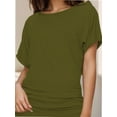 thumbnail image 1 of Women's Casual Short Sleeve Dolman Top Boat Neck T Shirts, 1 of 4